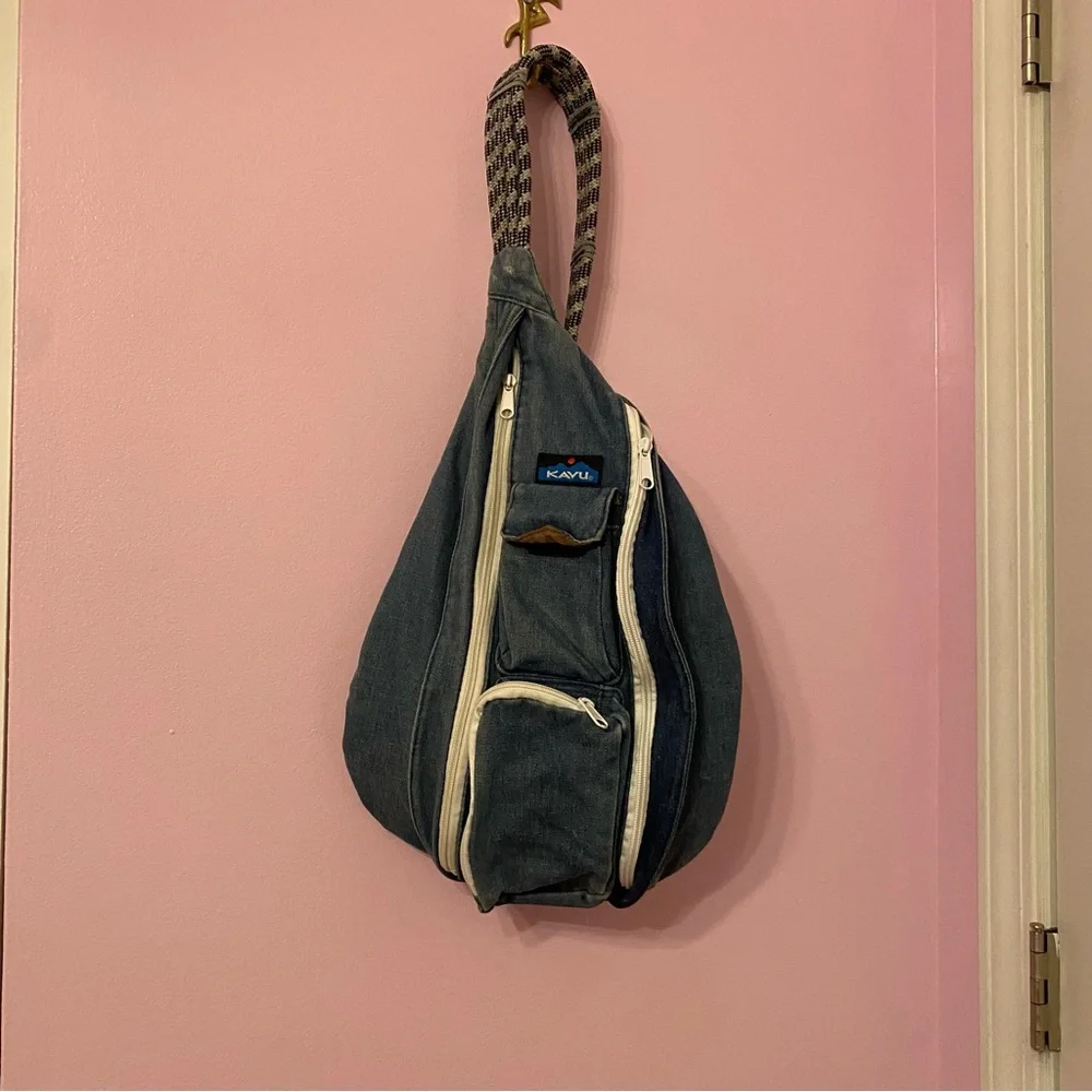 KAVU Denim Blue Sling Backpack